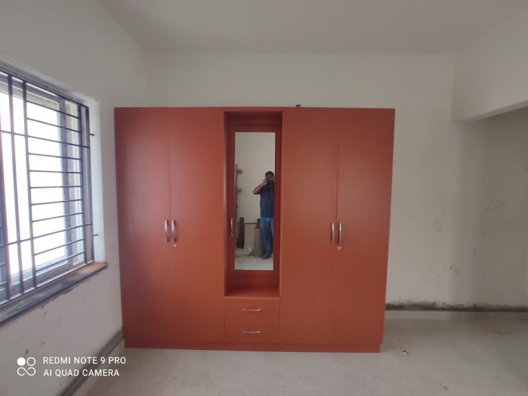 Mirror work with brow color wardrobe at Medavakkam-Chennai