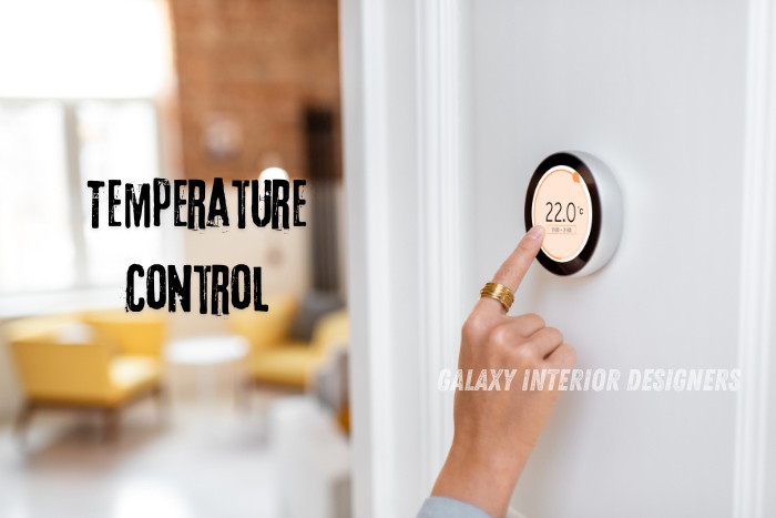 Smart temperature control system installed by Galaxy Interior Designers in Chennai, offering modern home automation solutions for residential interiors. Specializing in enhancing comfort and energy efficiency through innovative technology