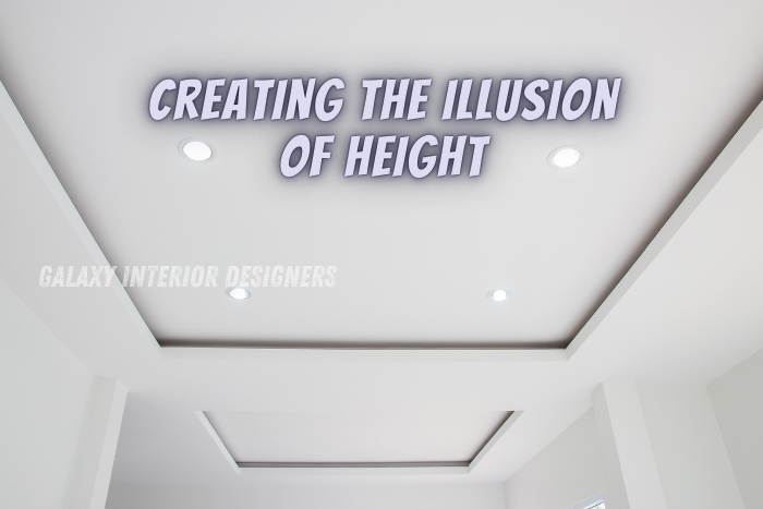 Enhancing room aesthetics by creating the illusion of height, stylish false ceiling solutions for Galaxy Interior Designers in Chennai