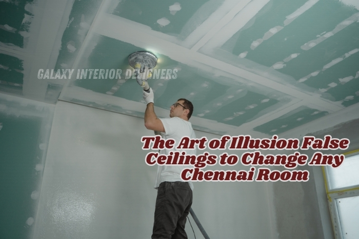 Expert false ceiling installation by Galaxy Interior Designers in Chennai Transforming rooms with stylish and modern false ceilings