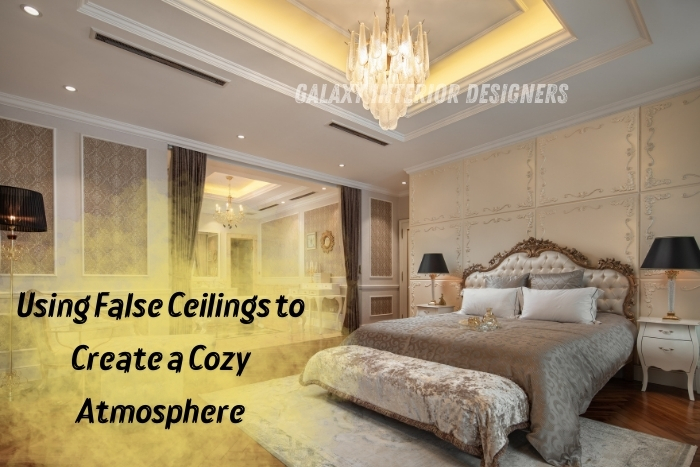 Luxurious false ceiling design in a cozy bedroom by Galaxy Interior Designers in Chennai Transform your home with elegant ceiling designs